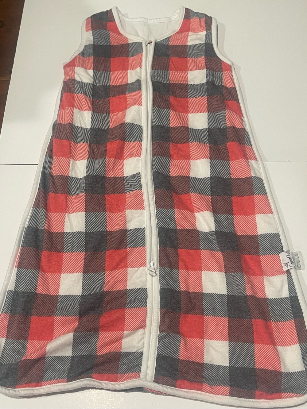 Copper pearl 6-12m baby Red & Black Plaid Sleep Sack Cozy Zip Front Pajama